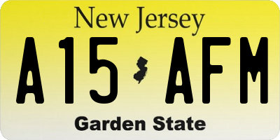 NJ license plate A15AFM