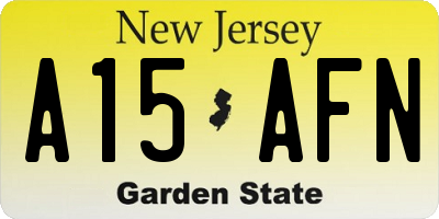 NJ license plate A15AFN