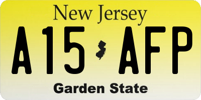 NJ license plate A15AFP