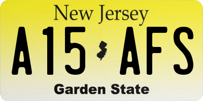 NJ license plate A15AFS