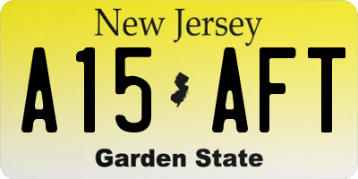 NJ license plate A15AFT