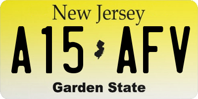 NJ license plate A15AFV