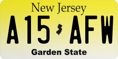 NJ license plate A15AFW