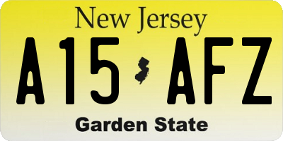 NJ license plate A15AFZ