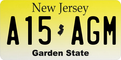 NJ license plate A15AGM