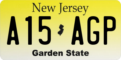 NJ license plate A15AGP