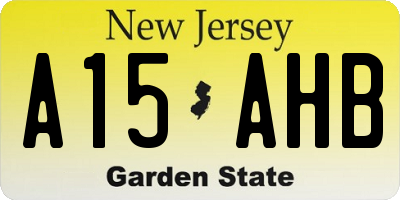 NJ license plate A15AHB