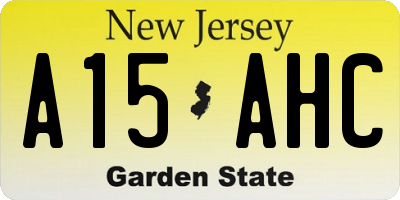 NJ license plate A15AHC