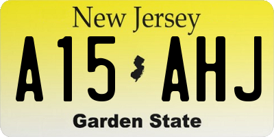 NJ license plate A15AHJ