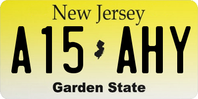 NJ license plate A15AHY