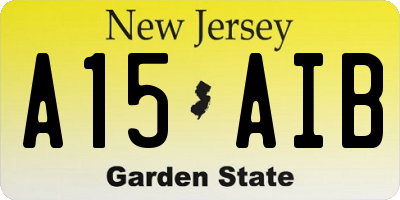 NJ license plate A15AIB