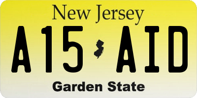 NJ license plate A15AID