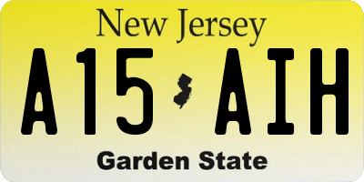NJ license plate A15AIH