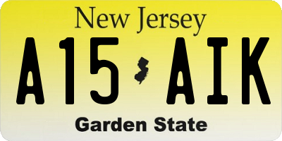 NJ license plate A15AIK