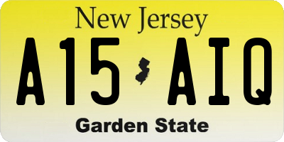 NJ license plate A15AIQ