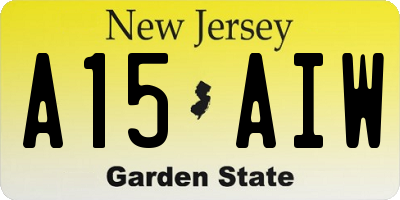 NJ license plate A15AIW