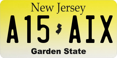 NJ license plate A15AIX
