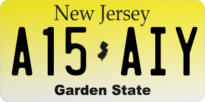 NJ license plate A15AIY