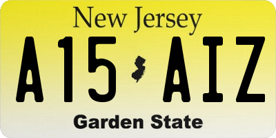 NJ license plate A15AIZ