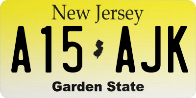 NJ license plate A15AJK