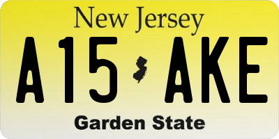 NJ license plate A15AKE