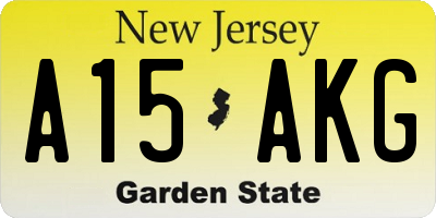 NJ license plate A15AKG