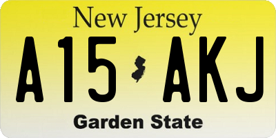 NJ license plate A15AKJ