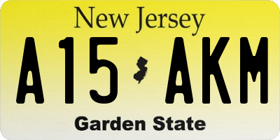 NJ license plate A15AKM
