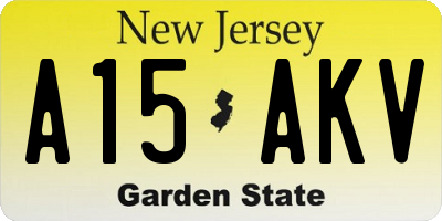 NJ license plate A15AKV