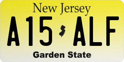 NJ license plate A15ALF