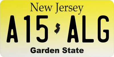 NJ license plate A15ALG