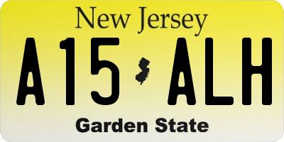 NJ license plate A15ALH