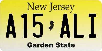 NJ license plate A15ALI