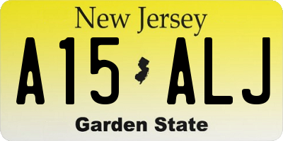 NJ license plate A15ALJ