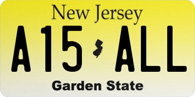 NJ license plate A15ALL