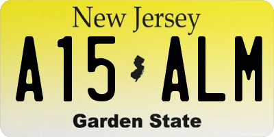 NJ license plate A15ALM