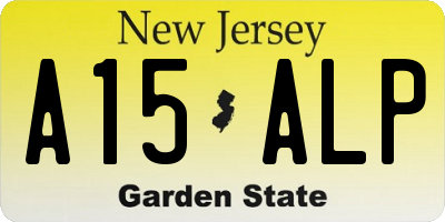 NJ license plate A15ALP