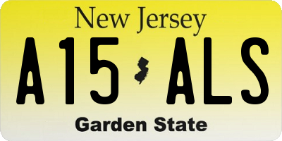 NJ license plate A15ALS