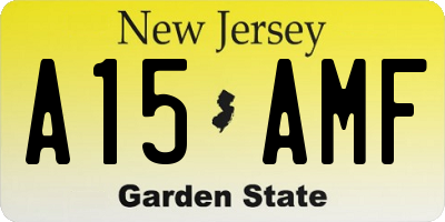 NJ license plate A15AMF