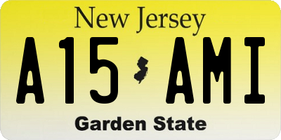 NJ license plate A15AMI