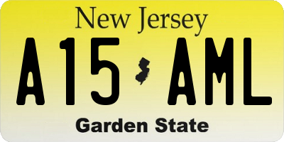 NJ license plate A15AML
