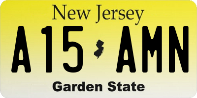 NJ license plate A15AMN