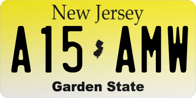 NJ license plate A15AMW