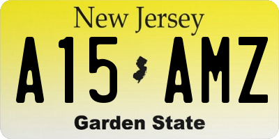 NJ license plate A15AMZ