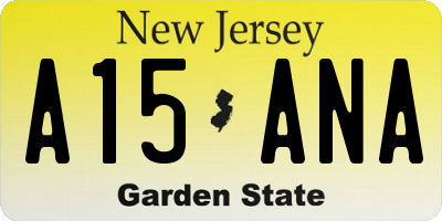 NJ license plate A15ANA