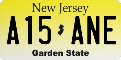 NJ license plate A15ANE
