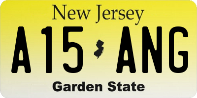 NJ license plate A15ANG