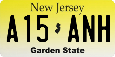 NJ license plate A15ANH