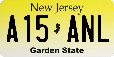NJ license plate A15ANL