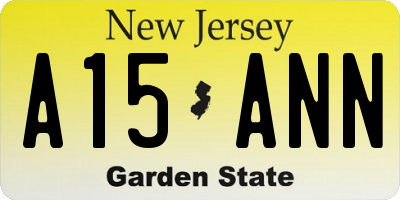 NJ license plate A15ANN